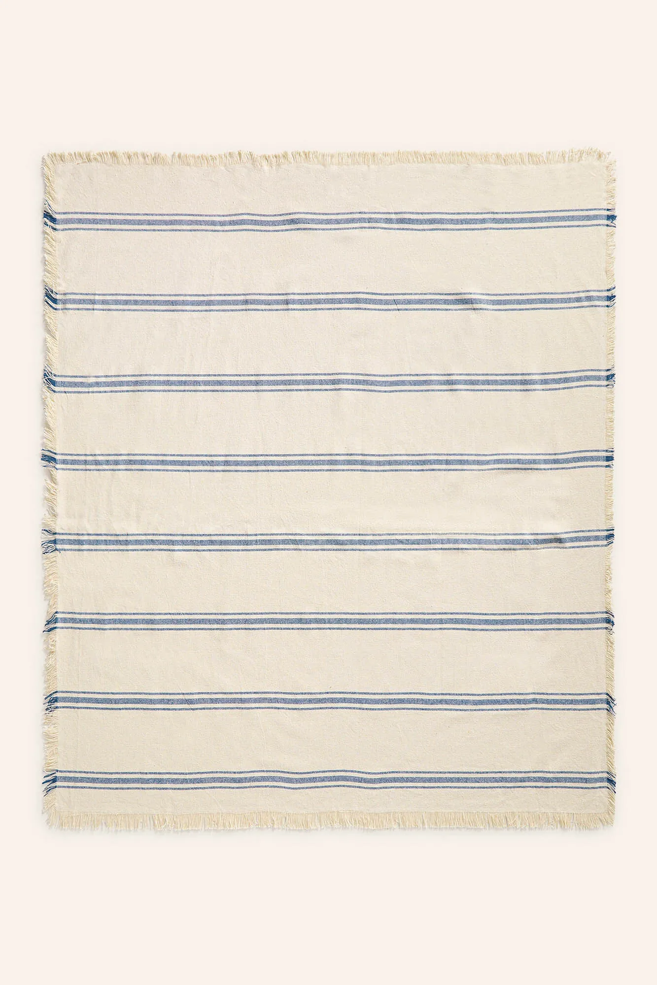 Mantel con raya tejida azul Bari