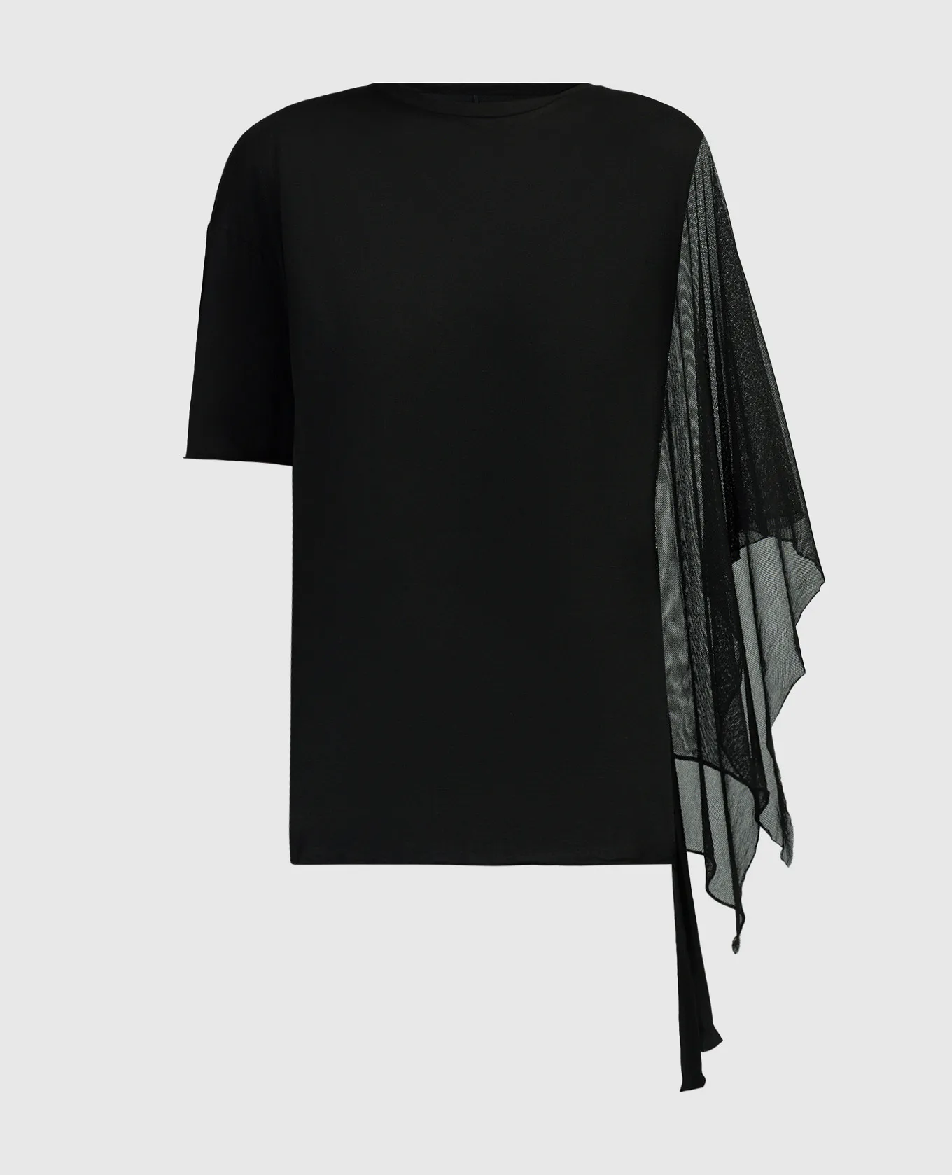 MASNADA BLACK ASYMMETRIC TSHIRT