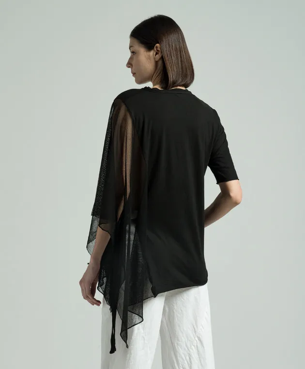 MASNADA BLACK ASYMMETRIC TSHIRT