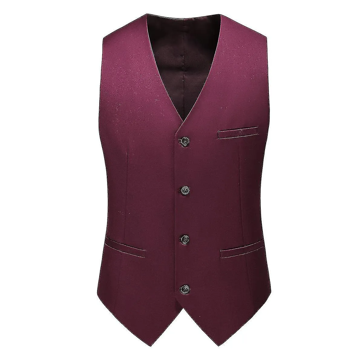 Mike Chaleco de traje con cuello en V para hombre Chaleco de negocios de boda de color sólido Chaleco