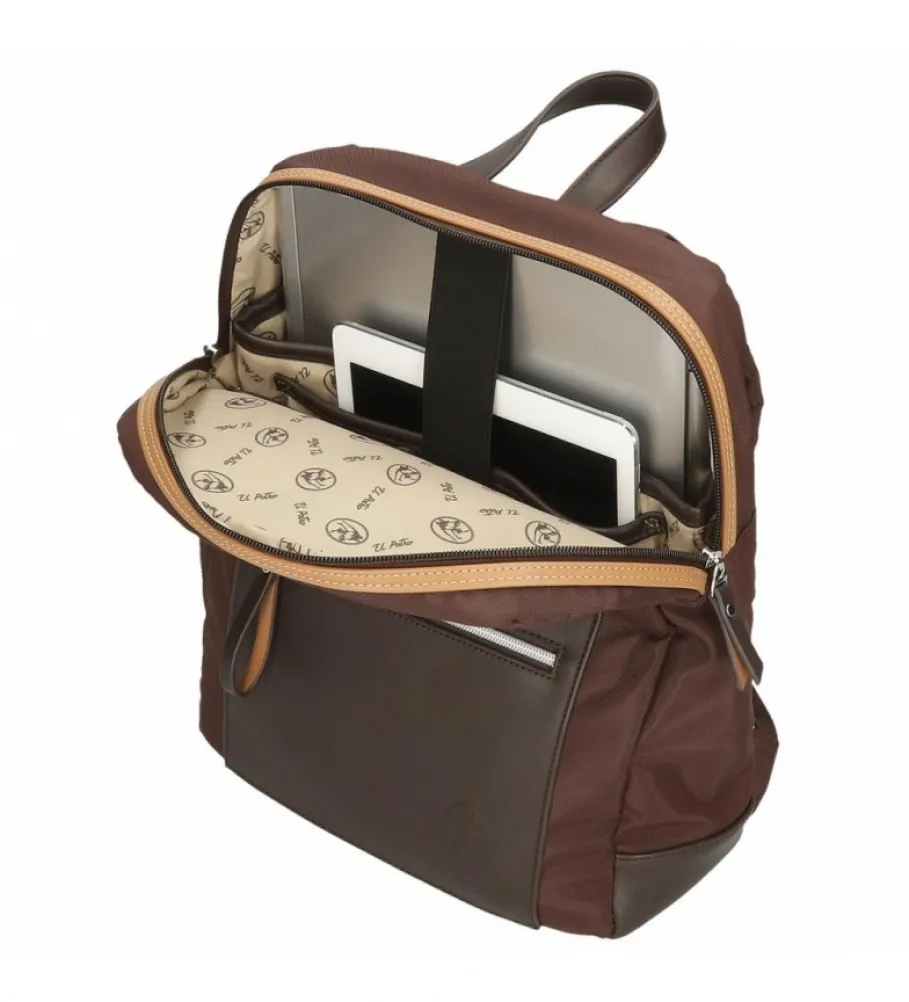 MOCHILA PORTA TABLET EL POTRO CHIC MARRóN 26X35X10CM