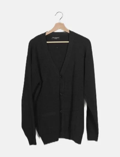 Moda impresion Cárdigan punto negro