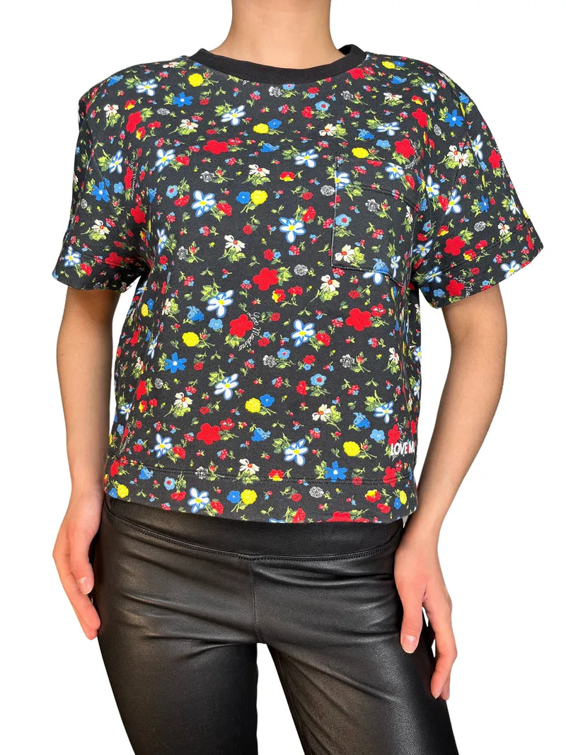 MOSCHINO Polera Flores Corta