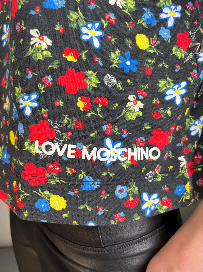 MOSCHINO Polera Flores Corta