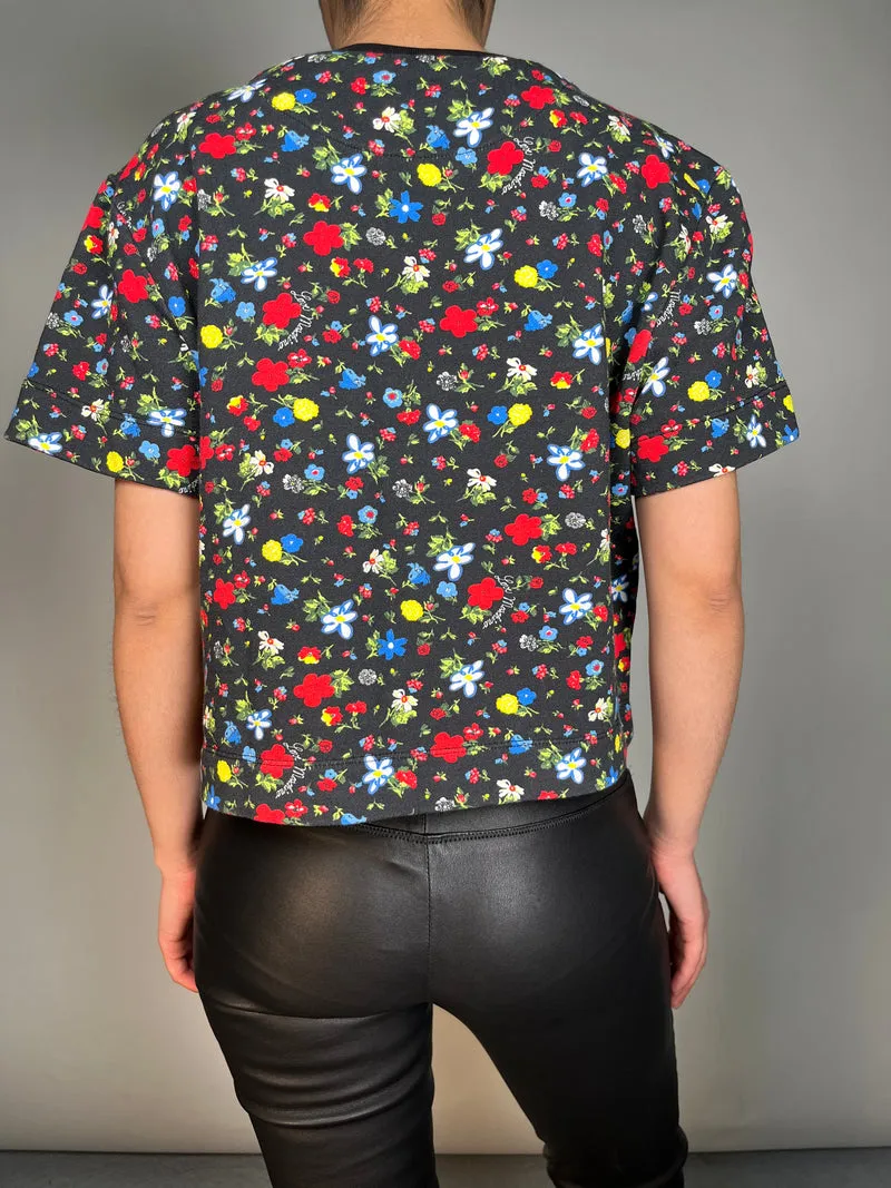 MOSCHINO Polera Flores Corta