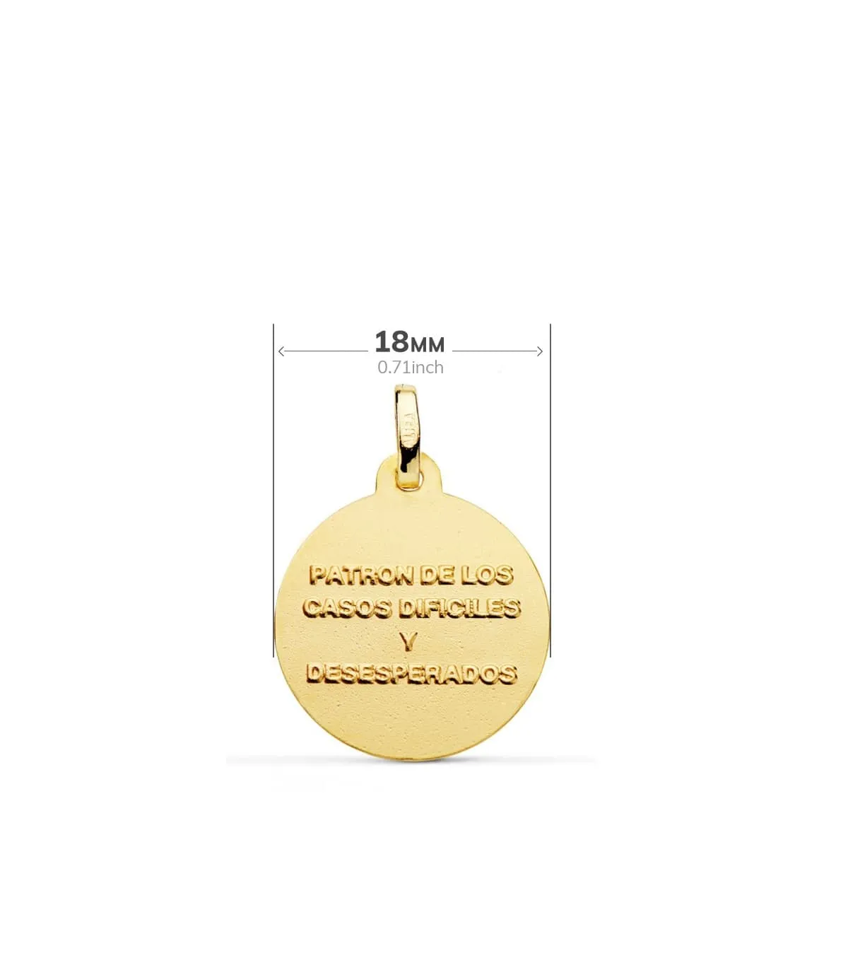 Médaille Saint Jude Thaddeus Or 18K 18mm Biseau