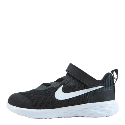 NIKE REVOLUTION 6 BABY/TODDLER SHOES BLACK/WHITEDK SMOKE GREY