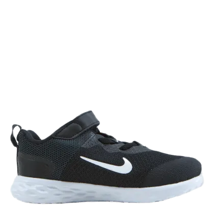 NIKE REVOLUTION 6 BABY/TODDLER SHOES BLACK/WHITEDK SMOKE GREY