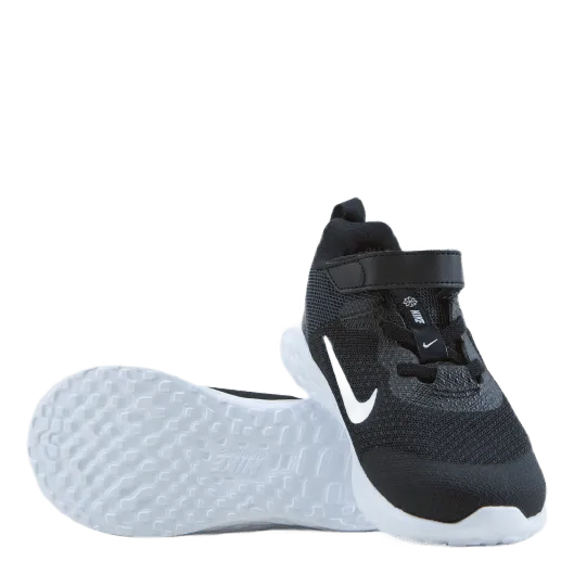 NIKE REVOLUTION 6 BABY/TODDLER SHOES BLACK/WHITEDK SMOKE GREY
