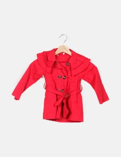 NoName Gabardina roja con lazada