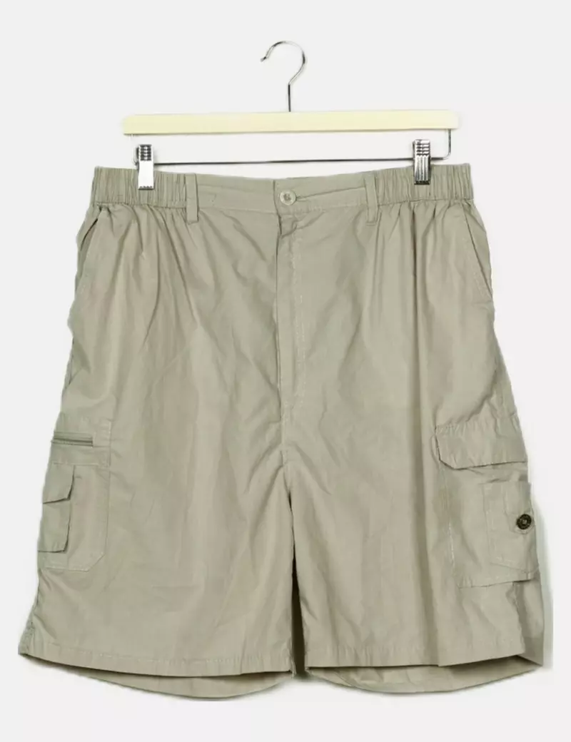 NoName Pantalón corto beige con bolsillos