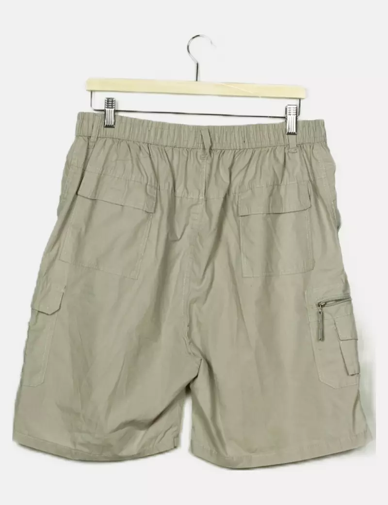 NoName Pantalón corto beige con bolsillos