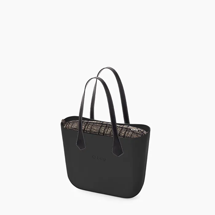 O bag negro cuadros de tartán