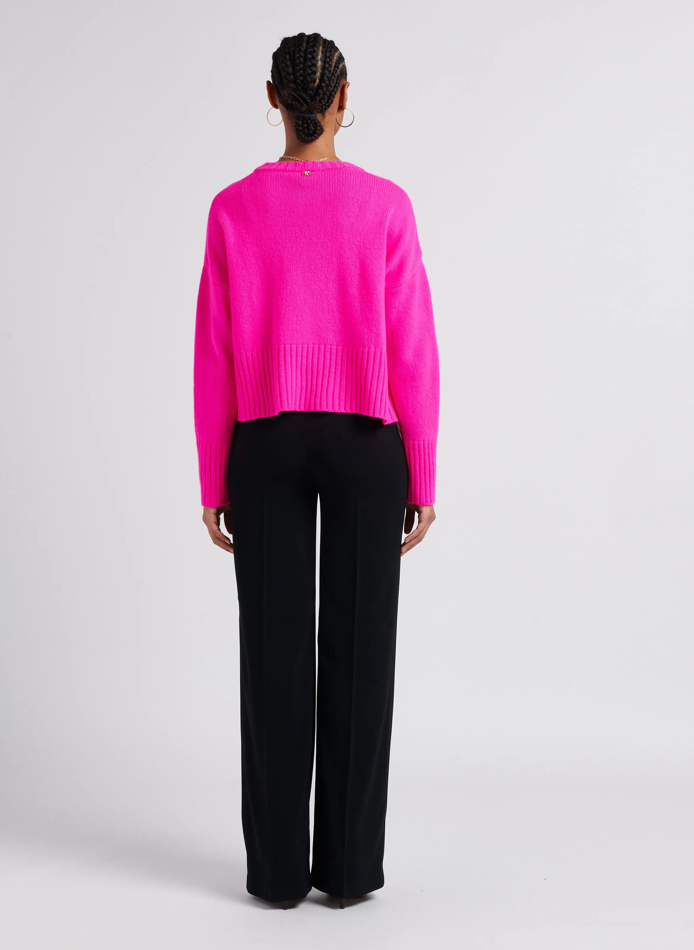 OTTETTO  PANTALóN DE TALLE ALTO CON PIERNA ANCHA EN NEGRO