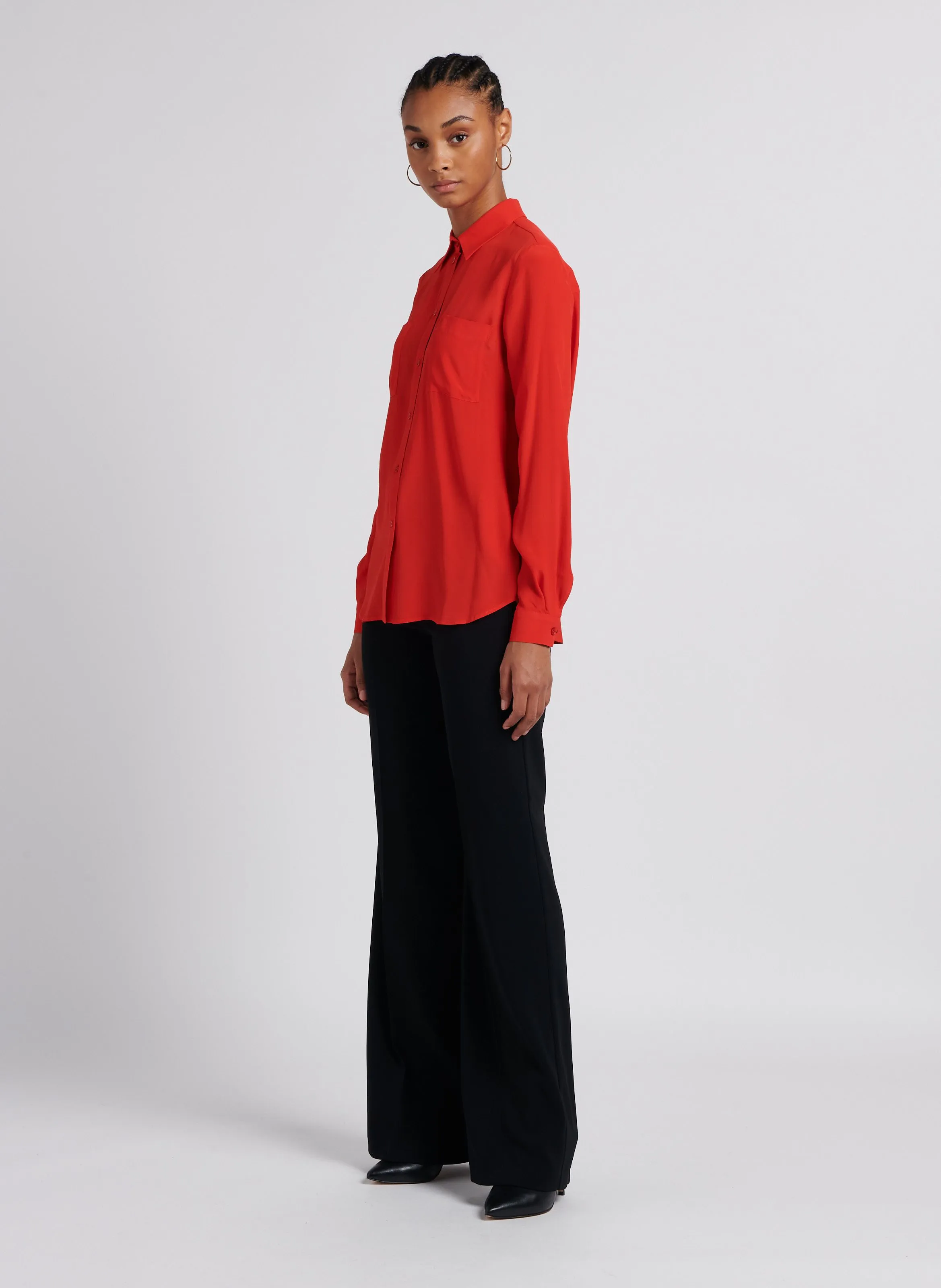 OTTETTO  PANTALóN DE TALLE ALTO CON PIERNA ANCHA EN NEGRO