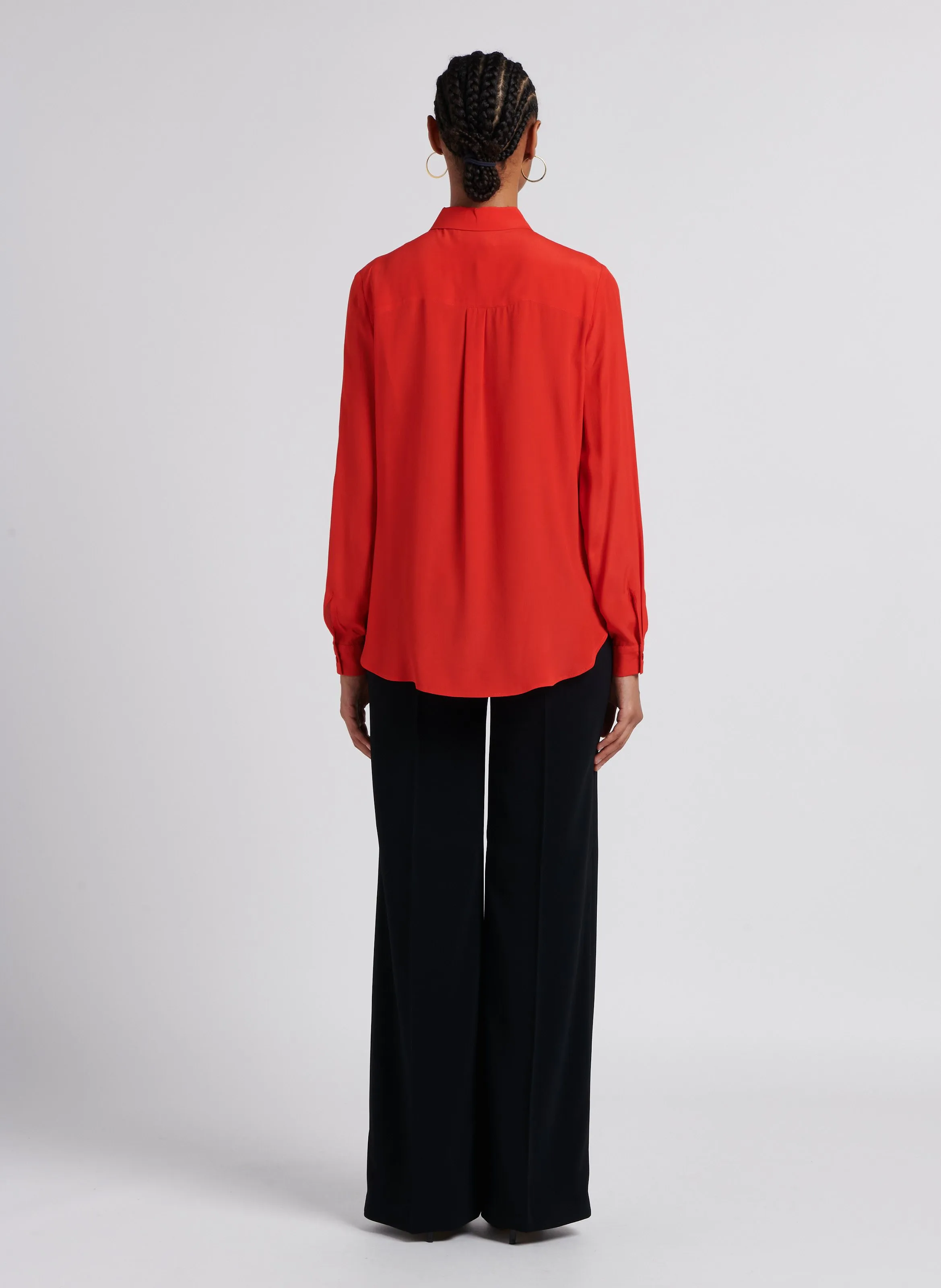 OTTETTO  PANTALóN DE TALLE ALTO CON PIERNA ANCHA EN NEGRO