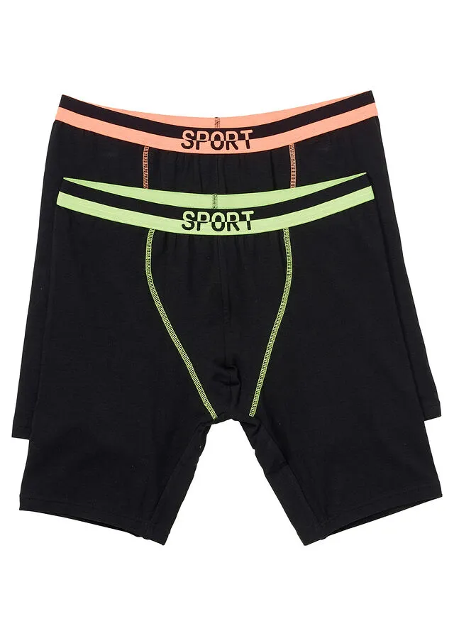 PACK DE 2 CALZONCILLOS BóXER AJUSTADOS LARGOS NEGRONEóN