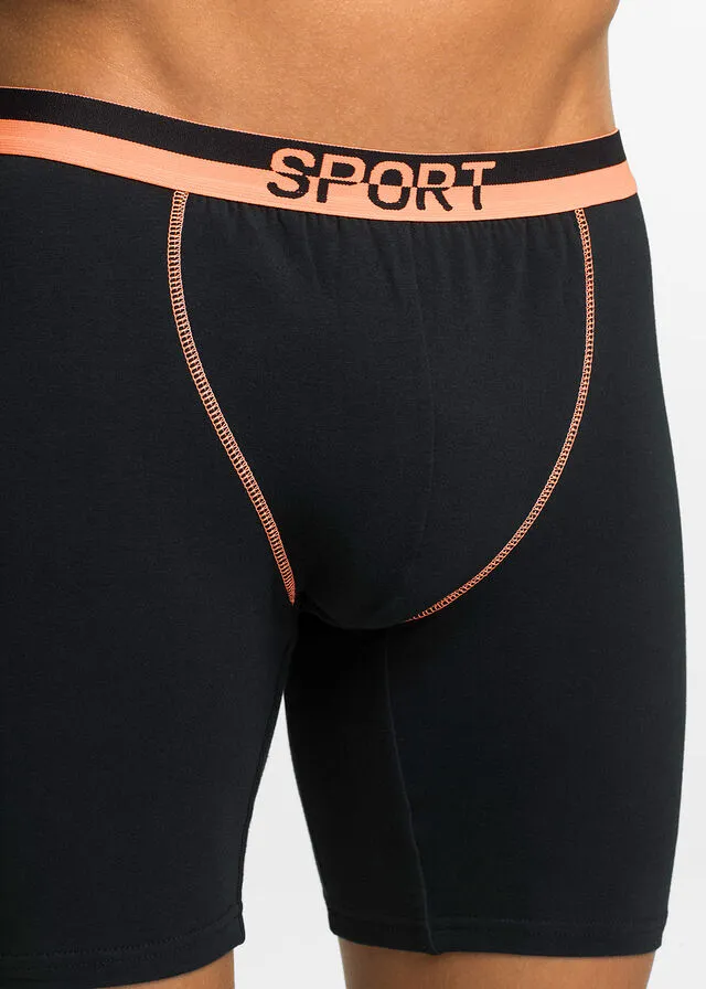 PACK DE 2 CALZONCILLOS BóXER AJUSTADOS LARGOS NEGRONEóN
