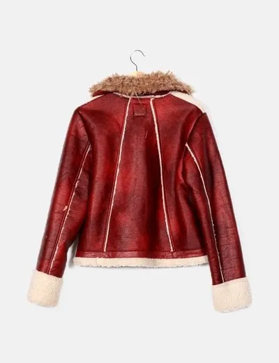 Palablu Chaqueta biker combinada con borreguito