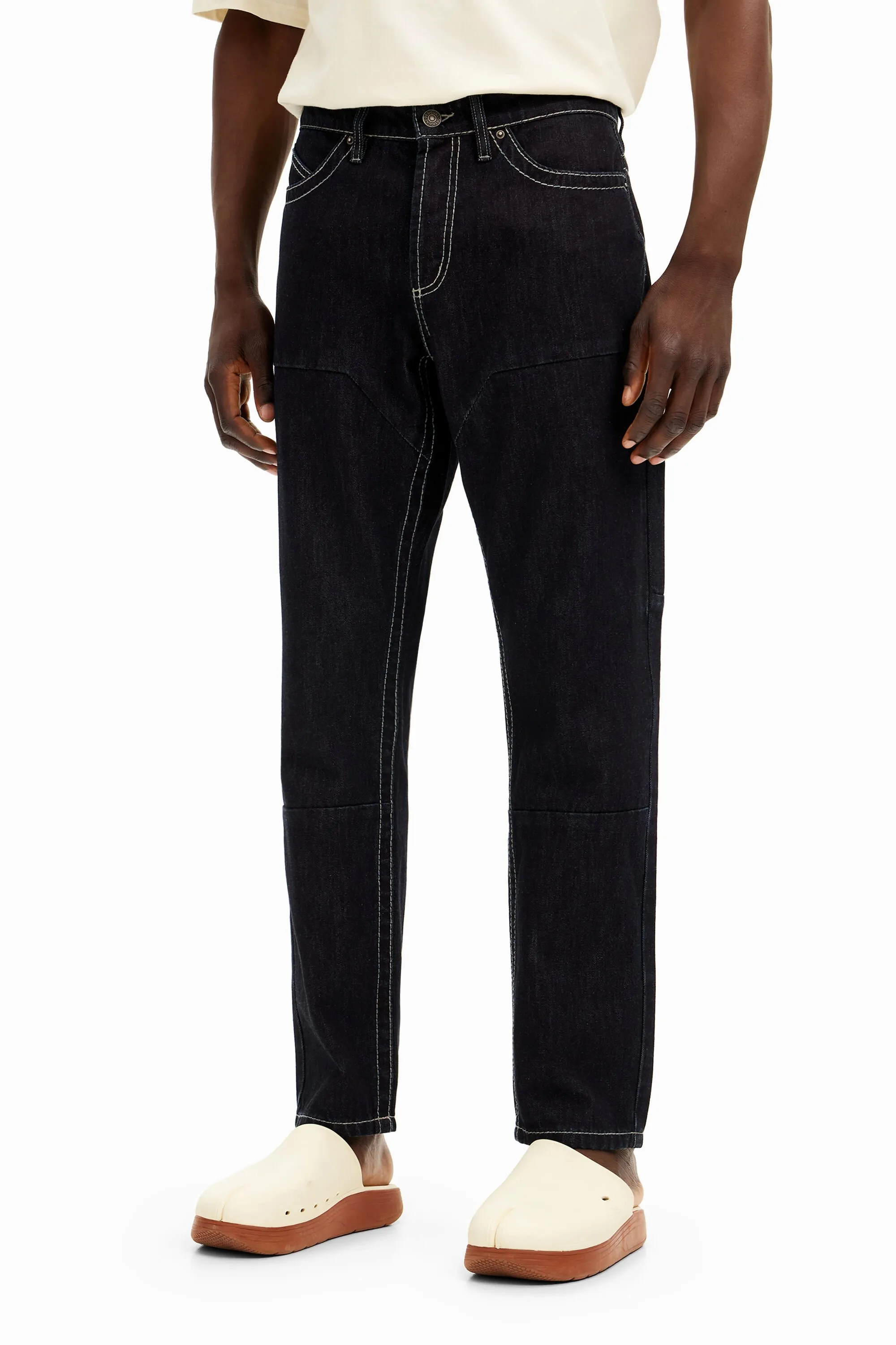 Pantalón largo denim bolsillos