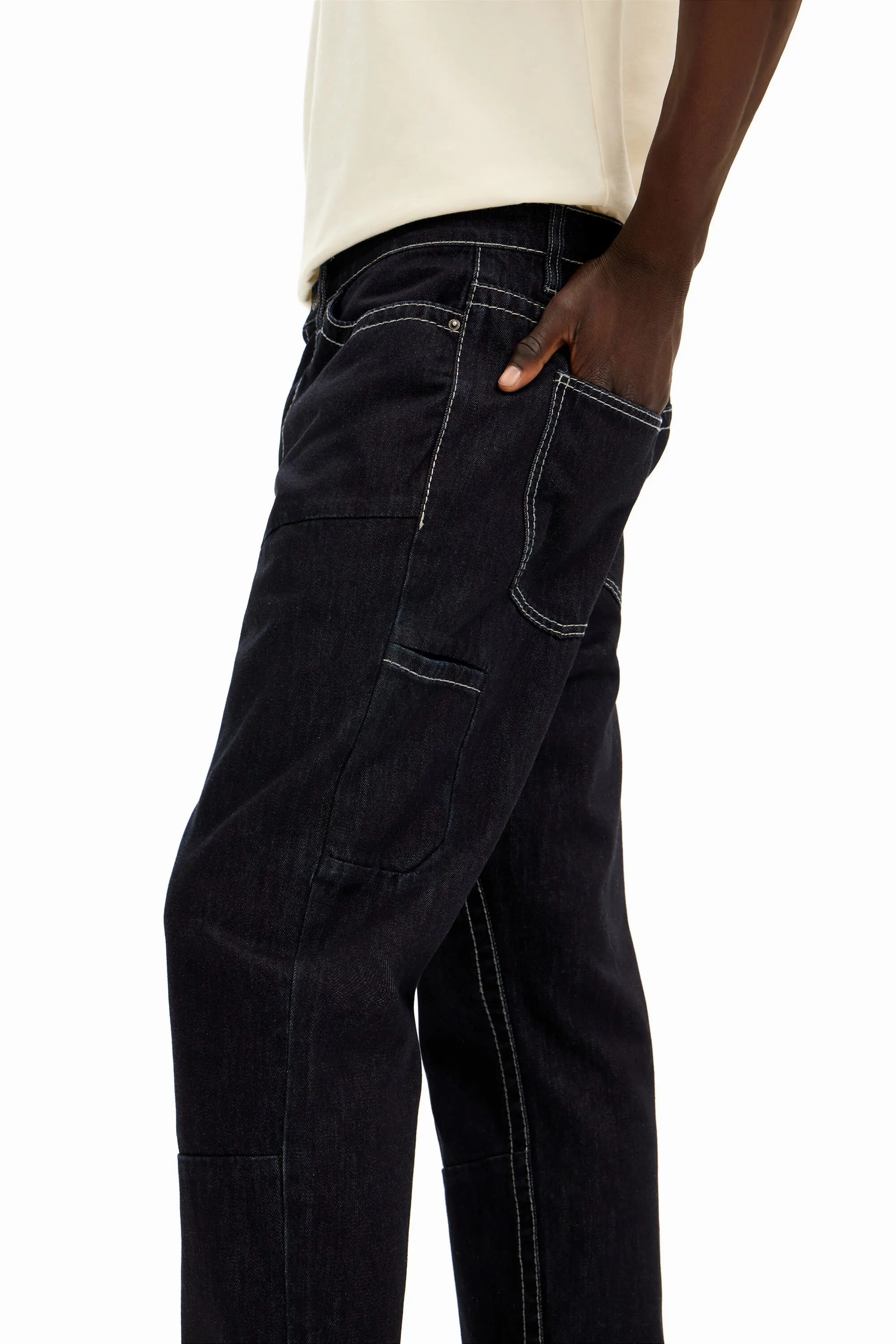 Pantalón largo denim bolsillos