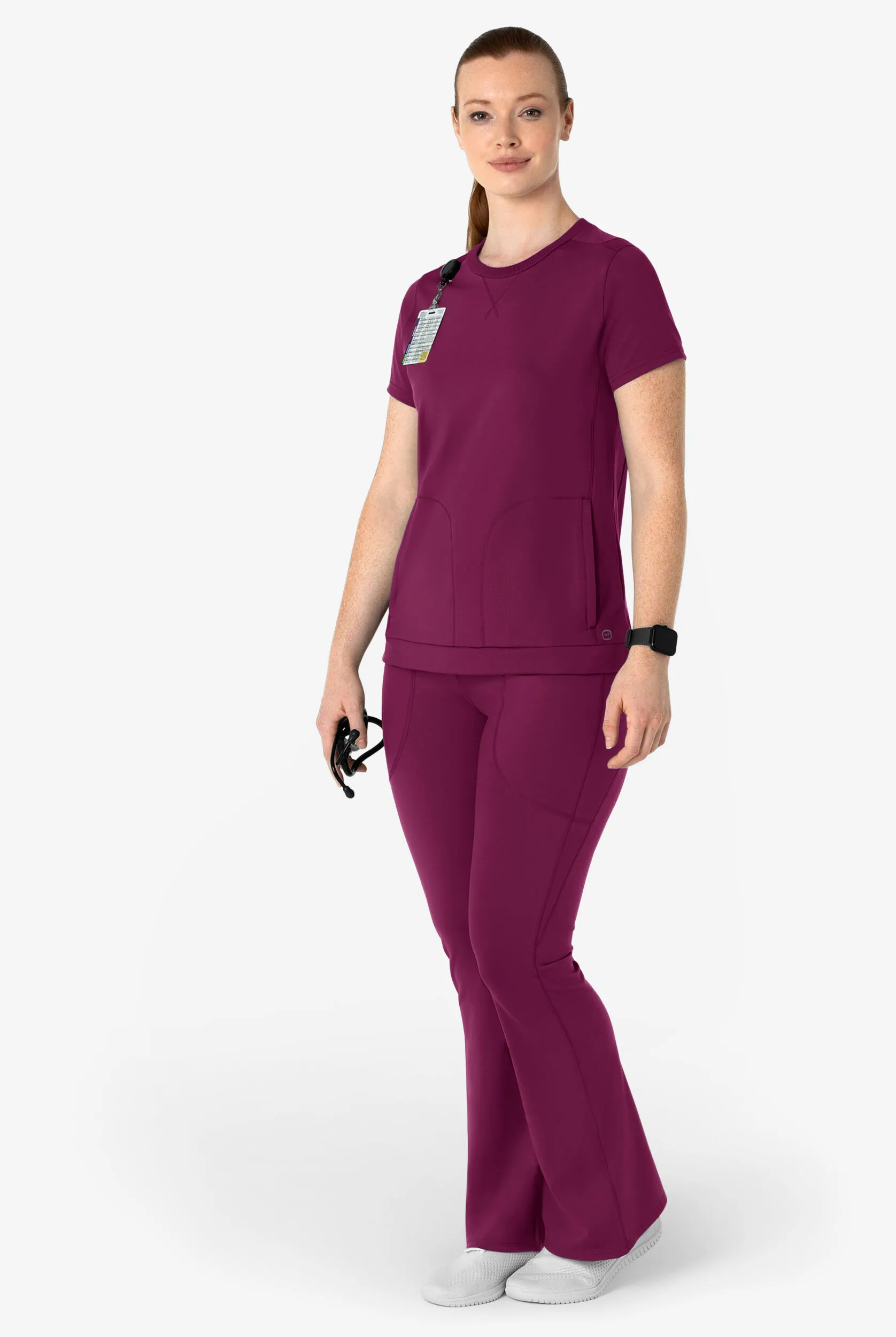 Pantalón médico WonderWink Renew STRETCH con piernas acampanadas y 5 bolsillos para mujer