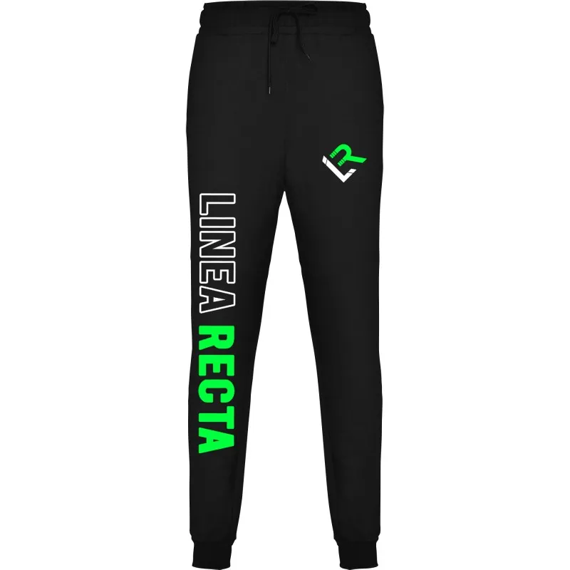 PANTALONES LARGOS NEGROS  LR VERDE FLUOR