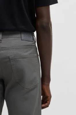 Pantalones regular fit de tiro medio en dobby elástico