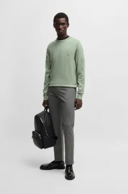 Pantalones regular fit de tiro medio en dobby elástico