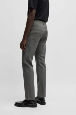 Pantalones regular fit de tiro medio en dobby elástico