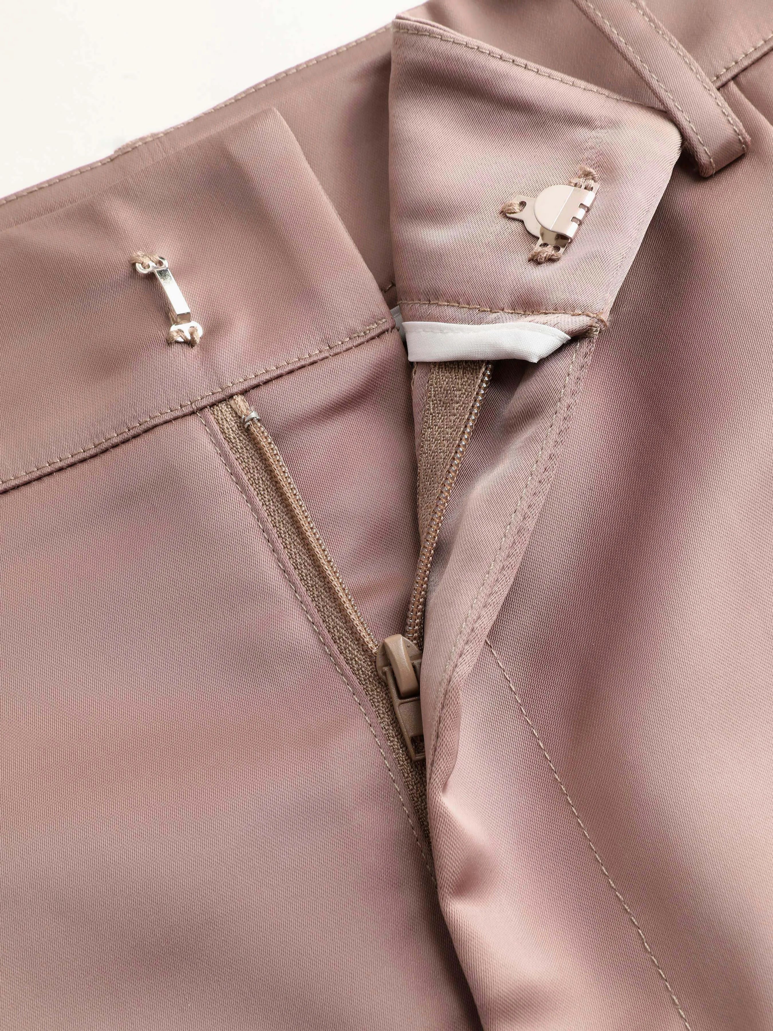  Pantalones Satinados de Cintura Alta Plisados de Pierna Ancha