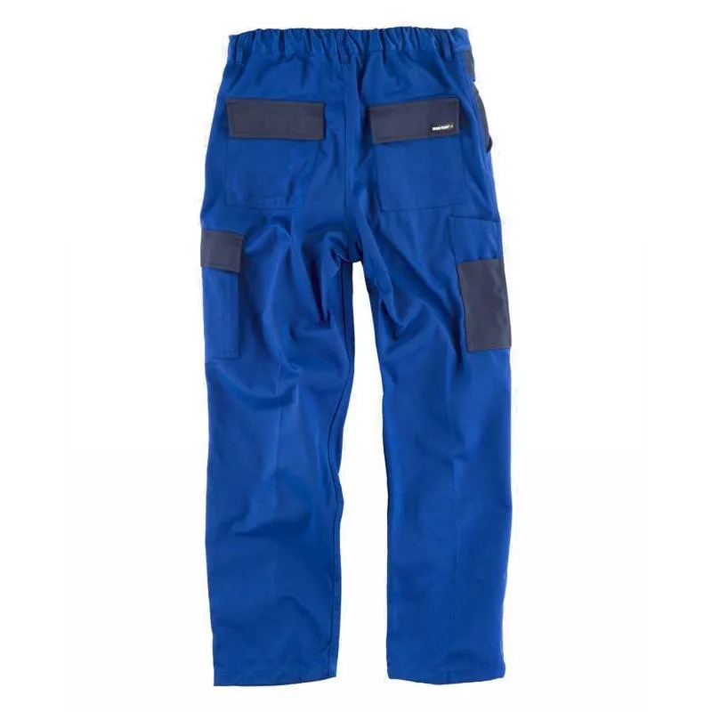 Pantalón linea 1 recto, multibolsillos bicolor y elástico en cintura