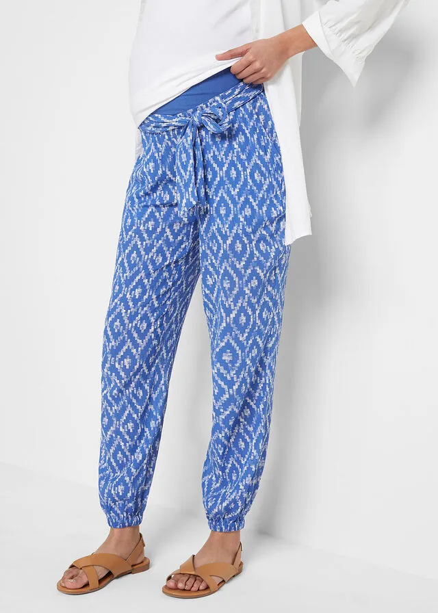 PANTALóN PREMAMá DE CORTE HOLGADO AZUL ZAFIROBLANCO CON ESTAMPADO GRáFICO