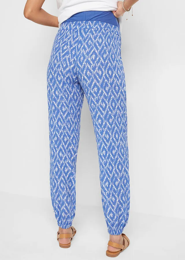 PANTALóN PREMAMá DE CORTE HOLGADO AZUL ZAFIROBLANCO CON ESTAMPADO GRáFICO