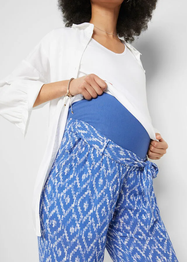 PANTALóN PREMAMá DE CORTE HOLGADO AZUL ZAFIROBLANCO CON ESTAMPADO GRáFICO