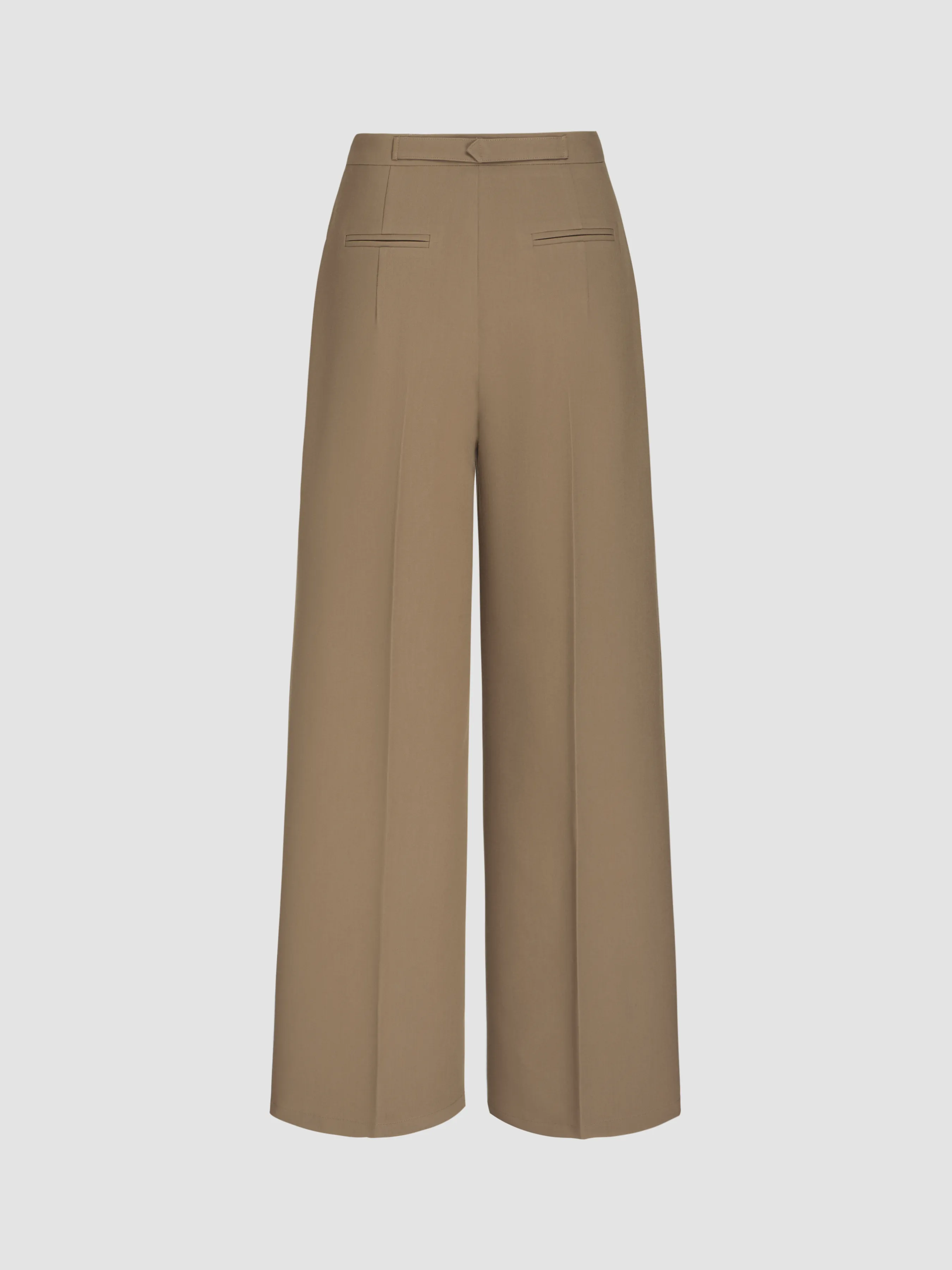 Pantalón recto de tiro medio sólido con cinturón para petite