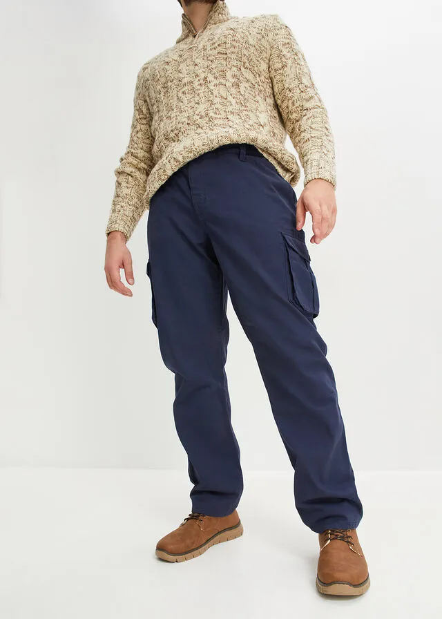 Pantalón tipo cargo con corte regular y recto Negro