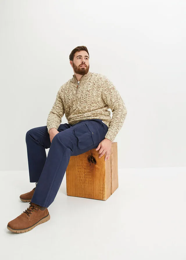 Pantalón tipo cargo con corte regular y recto Negro