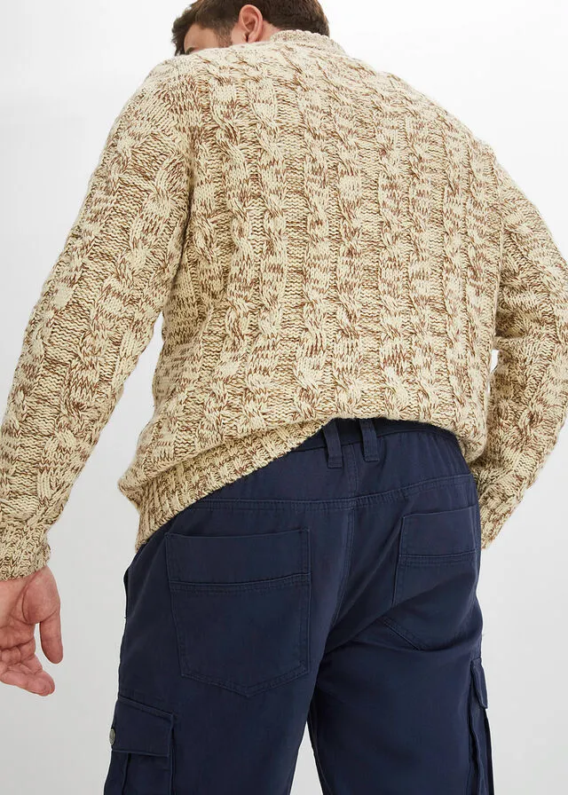 Pantalón tipo cargo con corte regular y recto Negro
