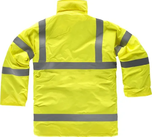 Parka acolchada alta visibilidad con cintas reflectante Amarillo