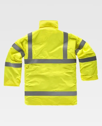 Parka acolchada alta visibilidad con cintas reflectante Amarillo