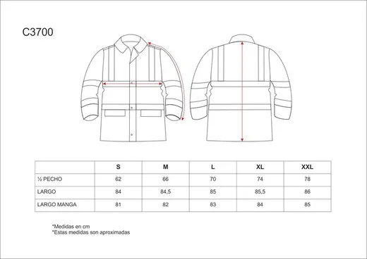 Parka acolchada alta visibilidad con cintas reflectante Amarillo