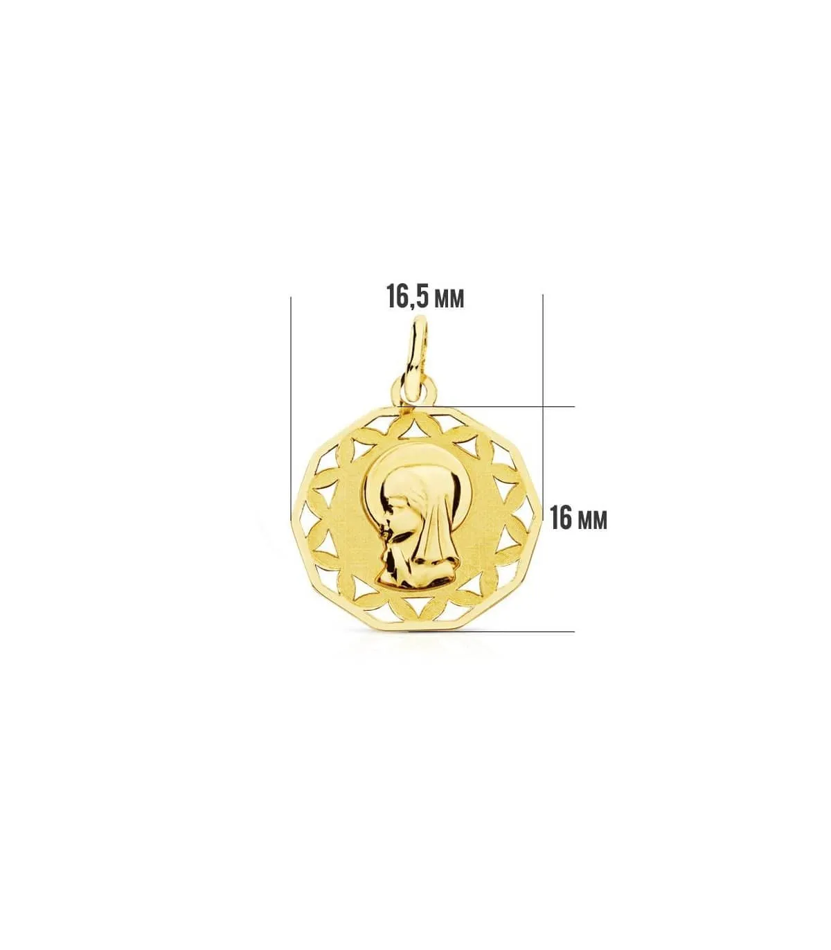 Pendentif Vierge enfant Ajouré 9 K