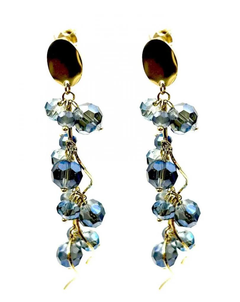 PENDIENTES AZULES LARGOS PERFECTO LOOK DE FIESTA O NOCHE