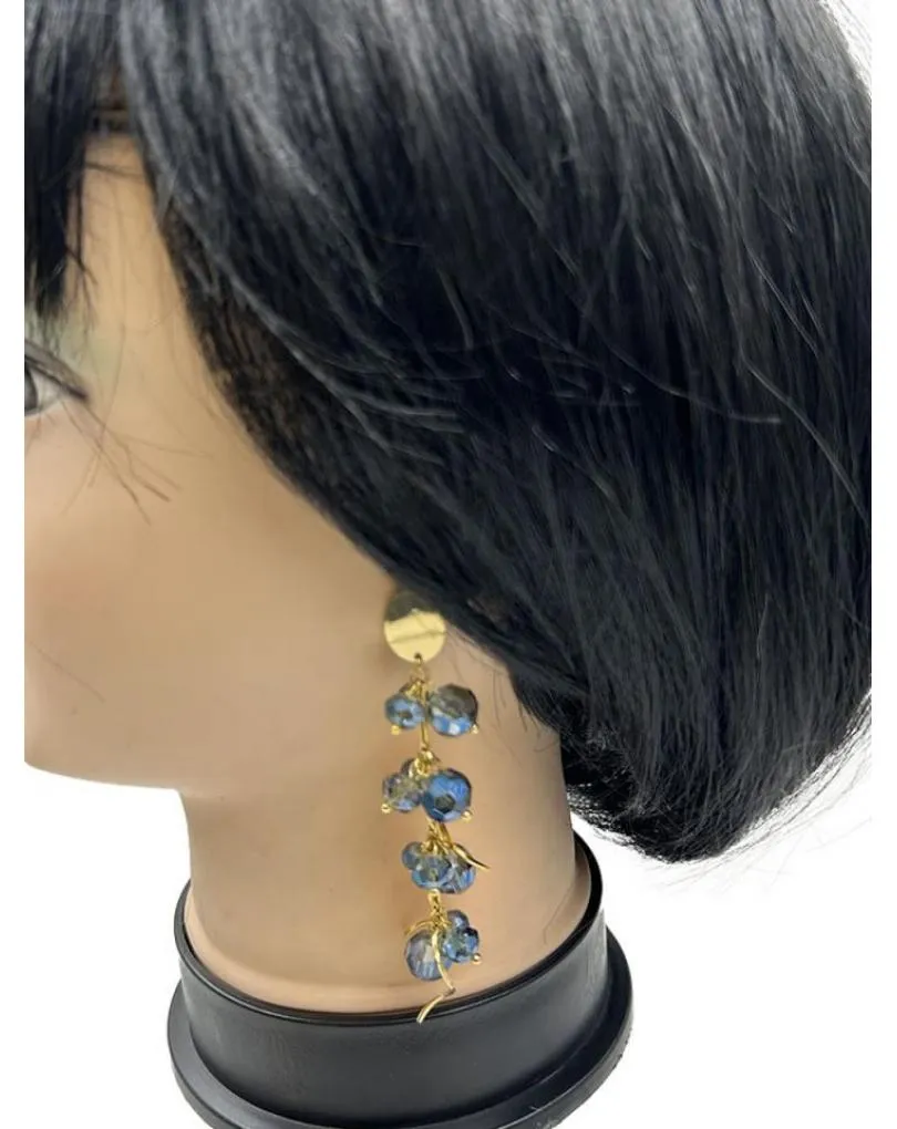 PENDIENTES AZULES LARGOS PERFECTO LOOK DE FIESTA O NOCHE