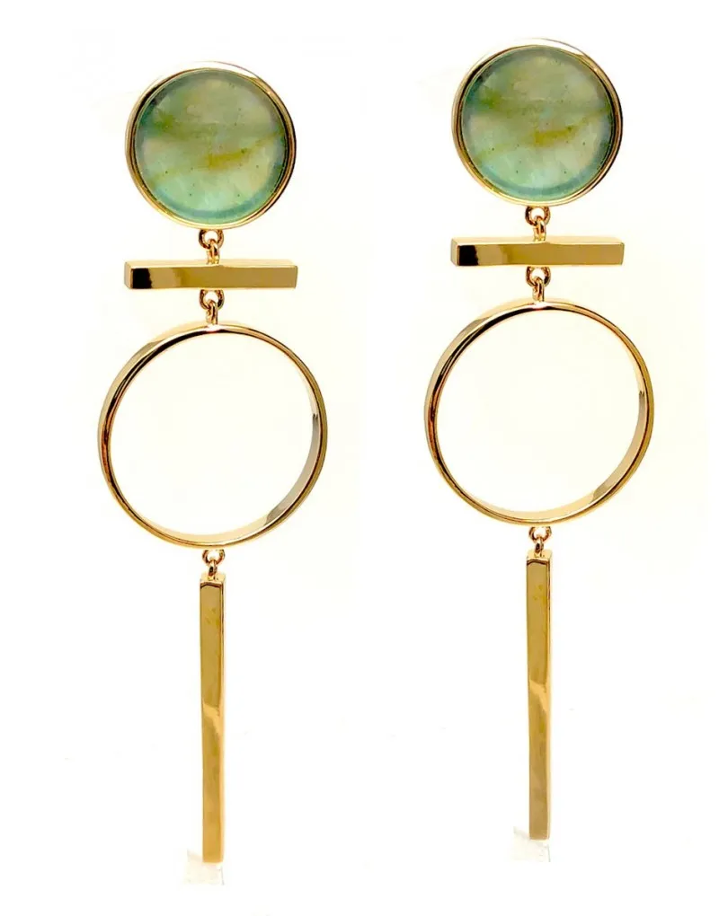 PENDIENTES DE MUJER LARGOS DORADOS DISEÑOS ACTUALES 