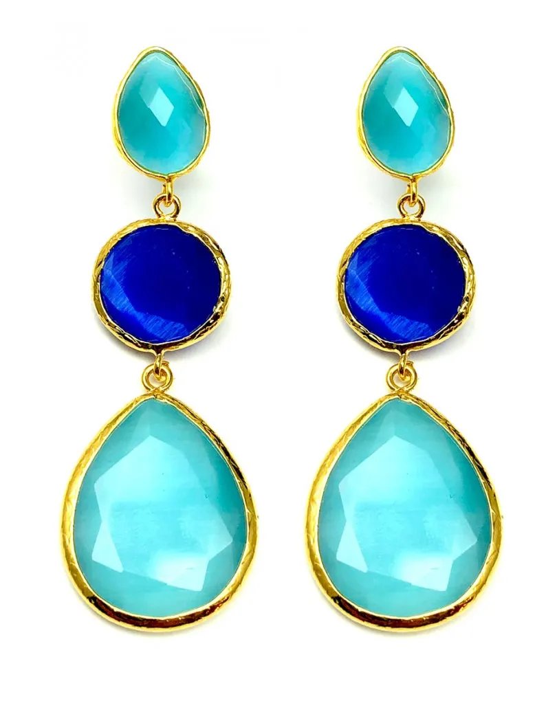 PENDIENTES LARGOS DE PIEDRAS PARA INVITADAS Y MADRINAS