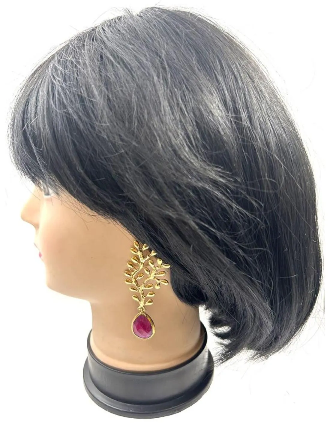 PENDIENTES LARGOS DORADOS Y BUGAMBILIAS PARA BODAS