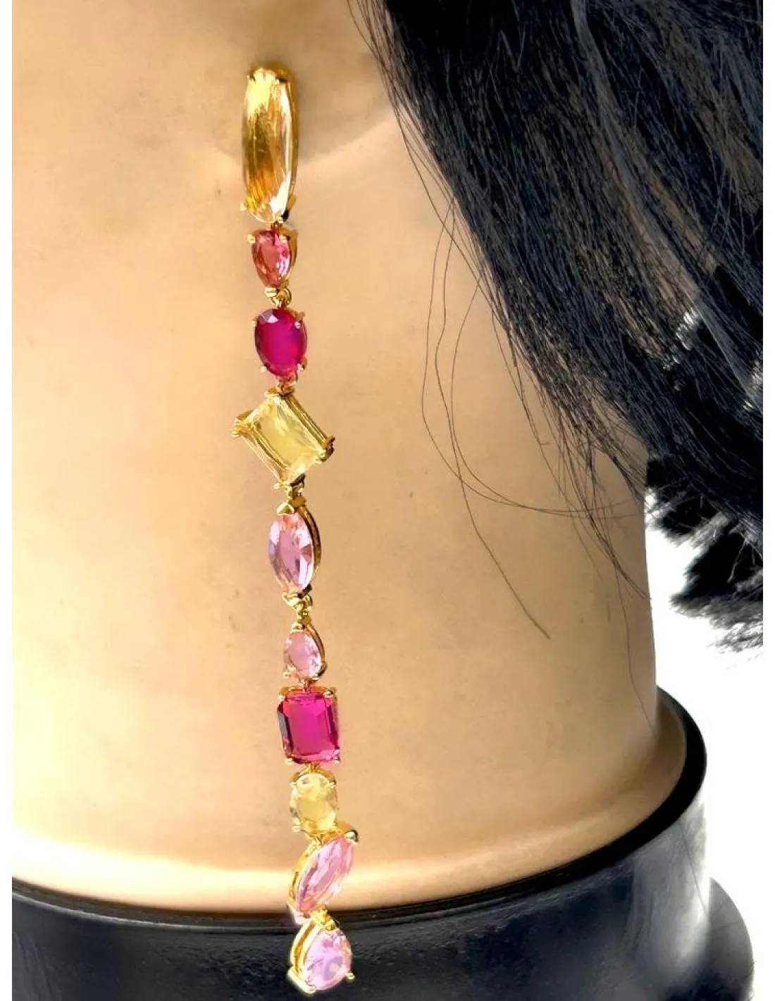 PENDIENTES LARGOS EN TONOS ROSAS JOYAS PARA BODAS ESPECIAL INVITADAS