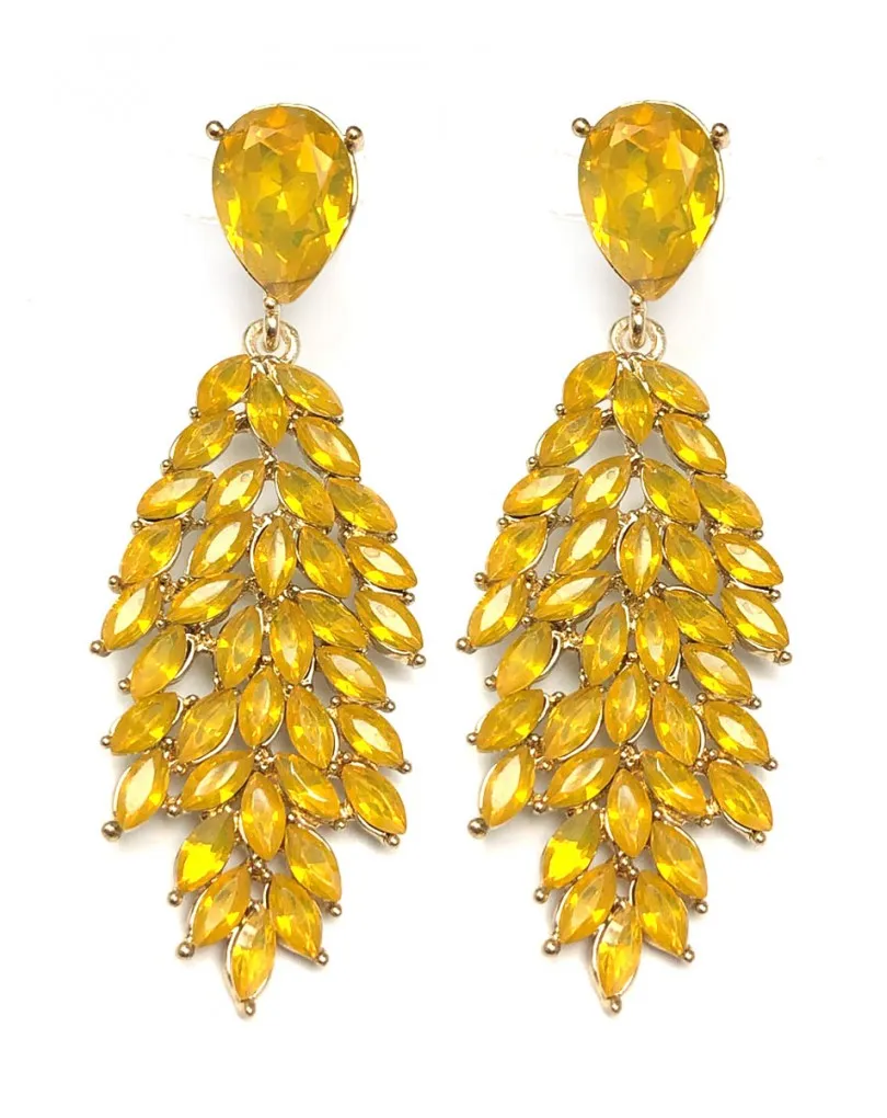 PENDIENTES PARA BODAS AMARILLOS DE FIESTA LARGOS Y LIGEROS DE PESO